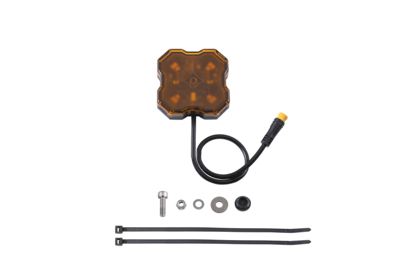 Diode Dynamics Stage Series Single Color LED Rock Light - Amber M8 (one) - DD7436