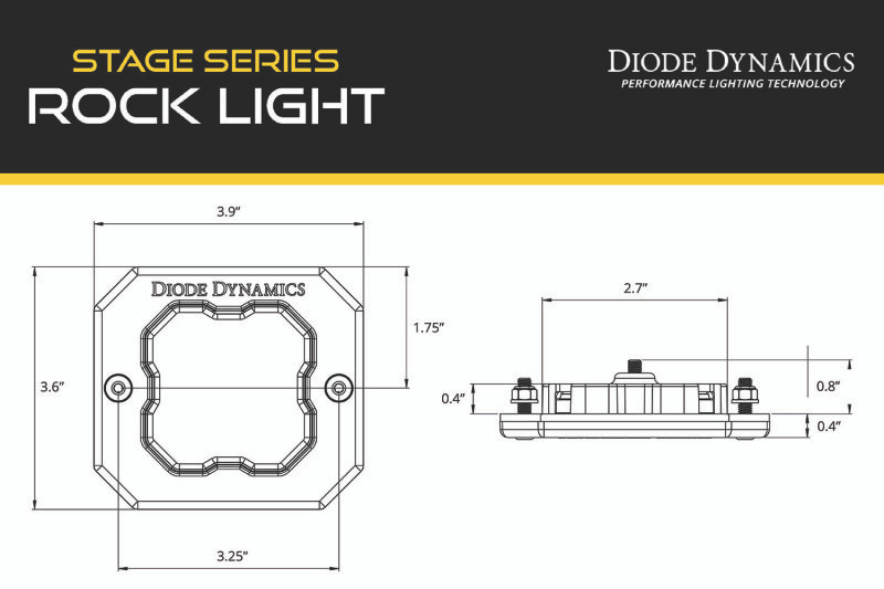 Diode Dynamics Stage Series Rock Light Flush Mount Adapter Kit (one) - DD7463