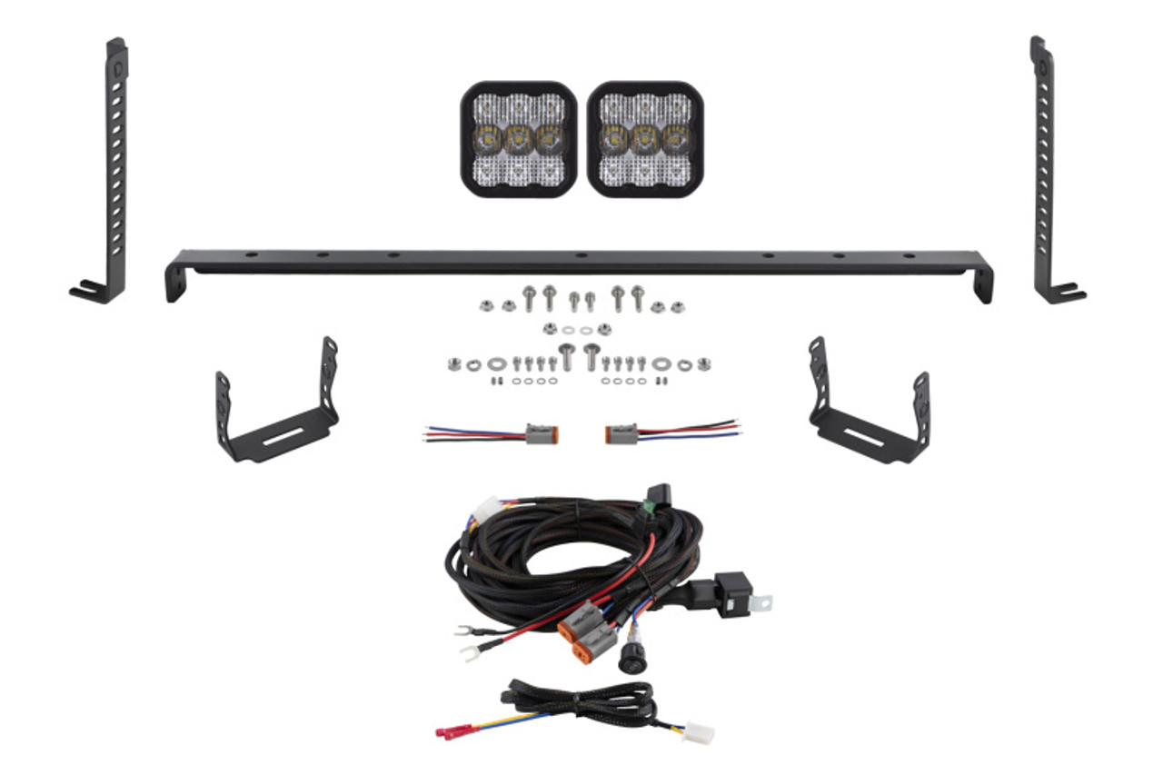 Diode Dynamics 14-23 Toyota 4Runner SS5 Stealth Grille LED 2-Pod Kit Sport - White Combo - DD7534