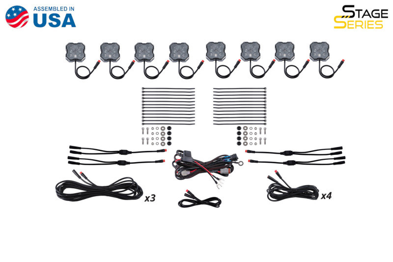 Diode Dynamics Stage Series RGBW LED Rock Light Kit (8-pack) - DD7744C