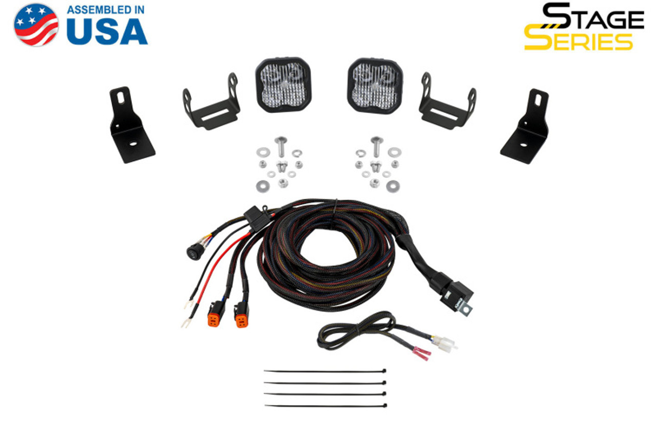 Diode Dynamics 2022+ Ford Maverick SS3 Sport Stage Series Ditch Light Kit White Combo - DD7762