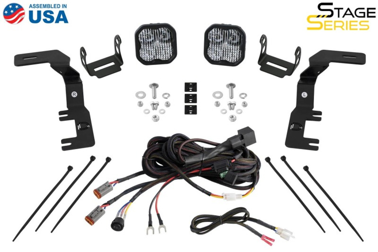 Diode Dynamics 2023+ Chevrolet Colorado Stage Series Ditch Light Kit C2 Sport Yellow Combo - DD7808