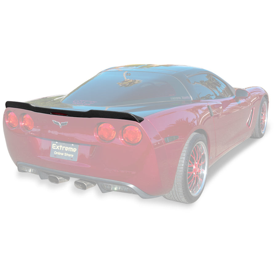 EOS ZR1 Extended Rear Spoiler Hydro-Dip Carbon Fiber - C6 Corvette Base / GS / Z06 / ZR1 (SPOILER-218-CFLK)