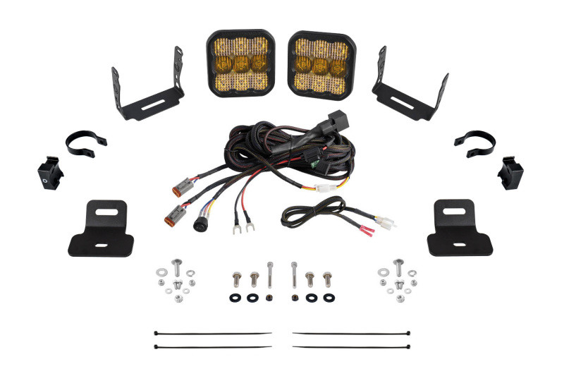 Diode Dynamics 17-24 Can-Am Maverick X3 SS5 Stage Series Ditch Light Kit - Sport Yellow Combo - DD7869