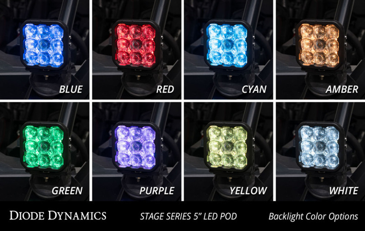 Diode Dynamics 17-24 Can-Am Maverick X3 SS5 Stage Series Ditch Light Kit - Pro Yellow Combo - DD7871