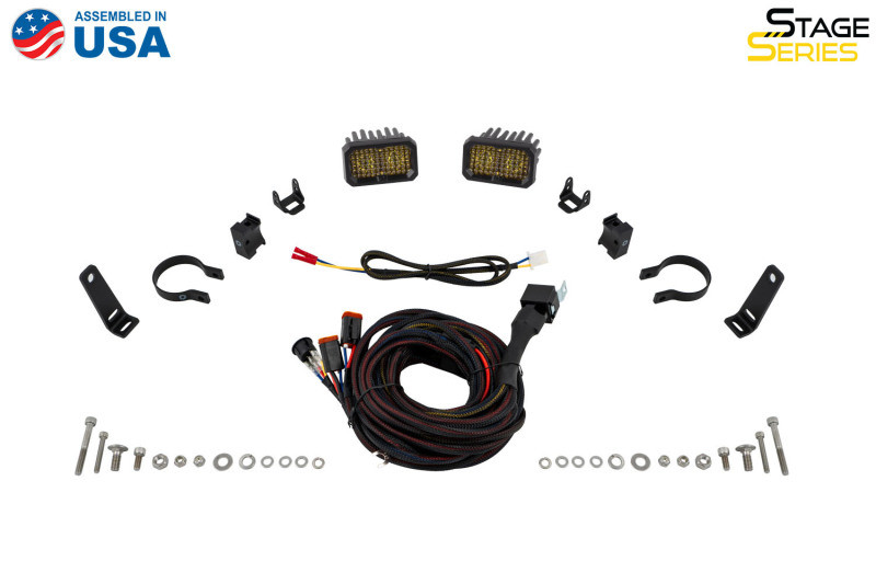 Diode Dynamics Stage Series 1.875 Inch Roll Bar Chase Light Kit SSC2 Sport Yellow (Pair) - DD7875