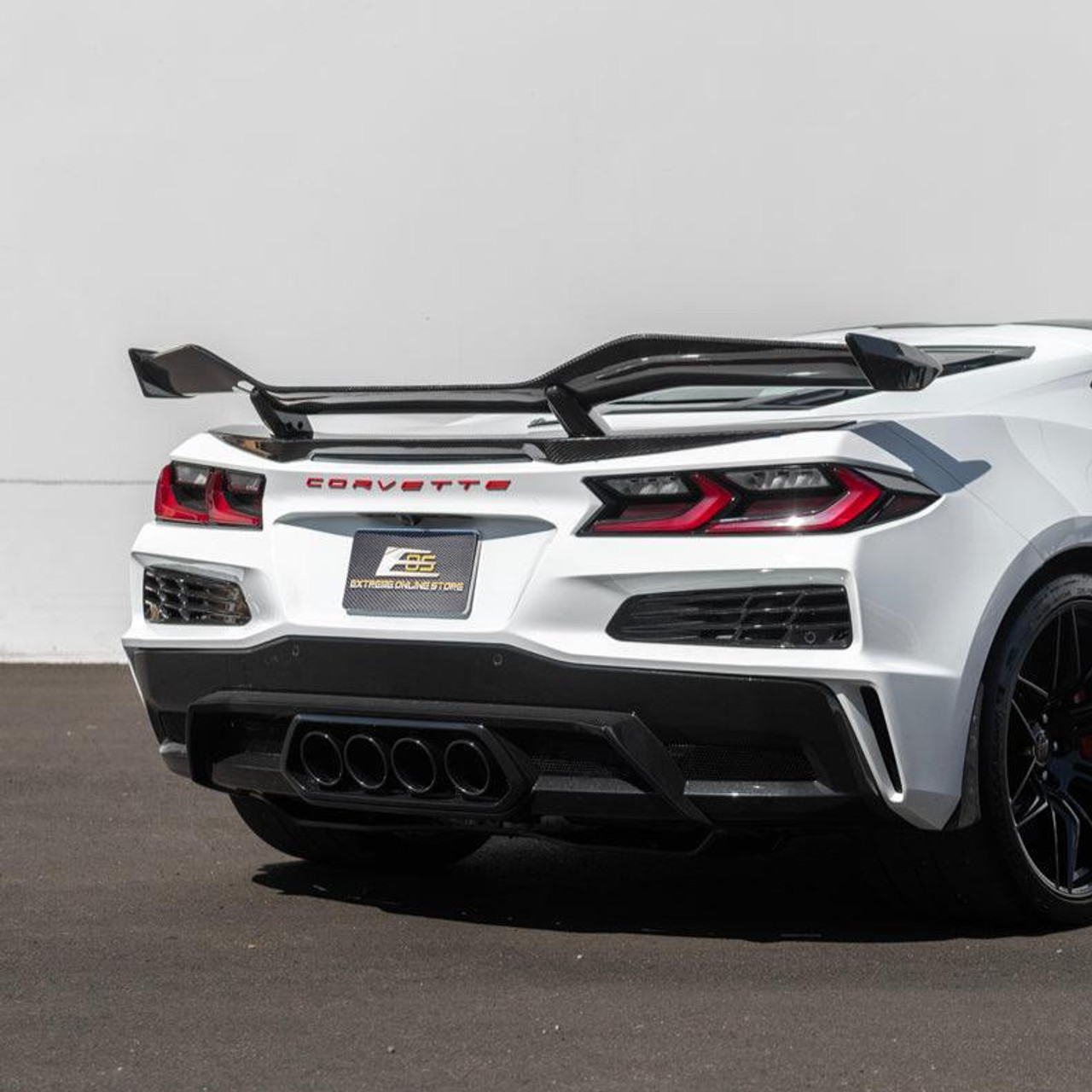 EOS Rear High Wing Spoiler w. Trunk Lid Panel - Carbon Fiber - C8 Corvette Z06
