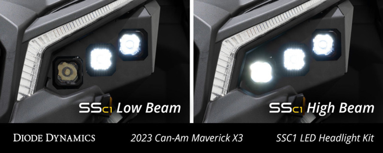 Diode Dynamics 17-24 Can-Am Maverick X3 C1 Headlamp Kit - Pro White ABL (Pair) - DD7888