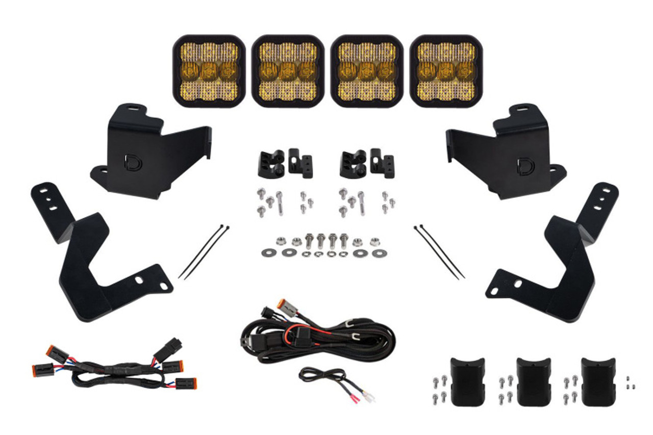Diode Dynamics 2024 Toyota Tacoma SS5 Grille CrossLink Lightbar Kit - Pro Yellow Combo - DD8030