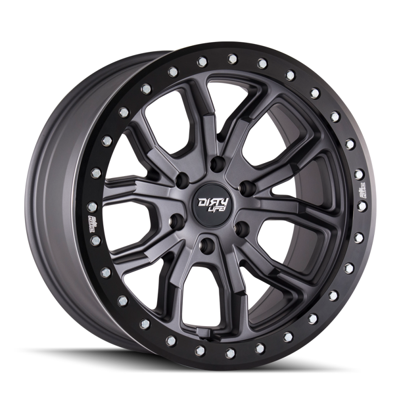 Dirty Life 9303 DT-1 17x9/5x114.3 BP/-12mm Offset/72.6mm Hub Matte Gunmetal Wheel - Beadlock - 9303-7965MGT12 Photo - Primary