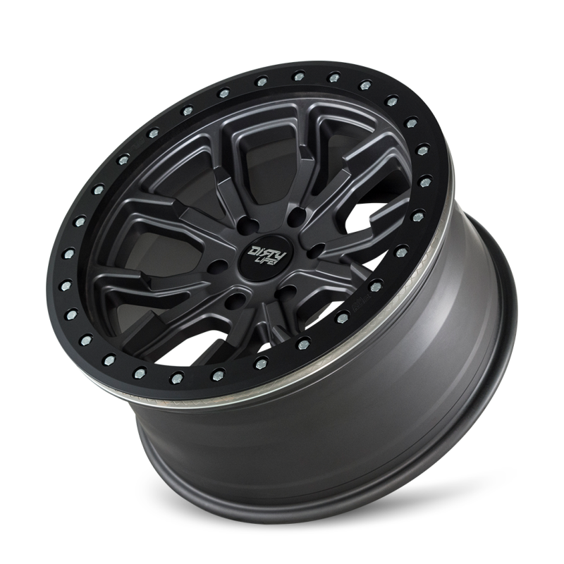 Dirty Life 9303 DT-1 17x9/5x114.3 BP/-12mm Offset/72.6mm Hub Matte Gunmetal Wheel - Beadlock - 9303-7965MGT12 Photo - Primary