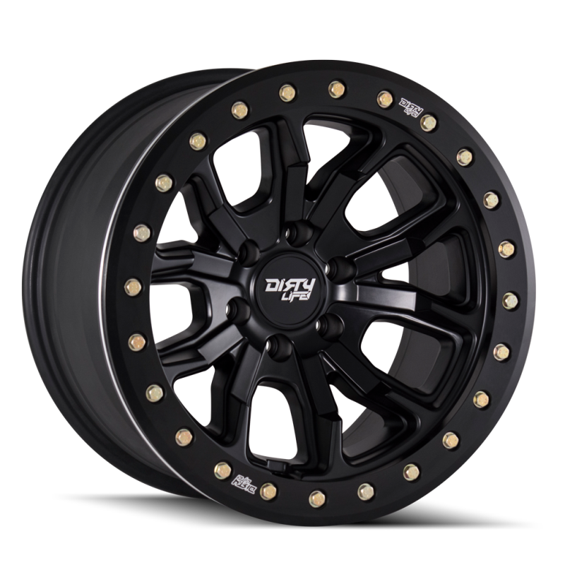 Dirty Life 9303 DT-1 17x9 / 8x170 BP / -12mm Offset / 130.8mm Hub Matte Black Wheel- Beadlock - 9303-7970MB Photo - Primary