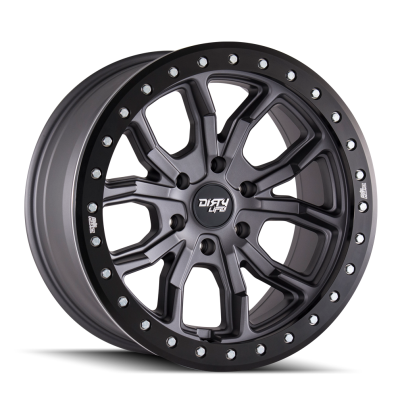Dirty Life 9303 DT-1 17x9/5x127 BP/-38mm Offset/78.1mm Hub Matte Gunmetal Wheel - Beadlock - 9303-7973MGT38 Photo - Primary