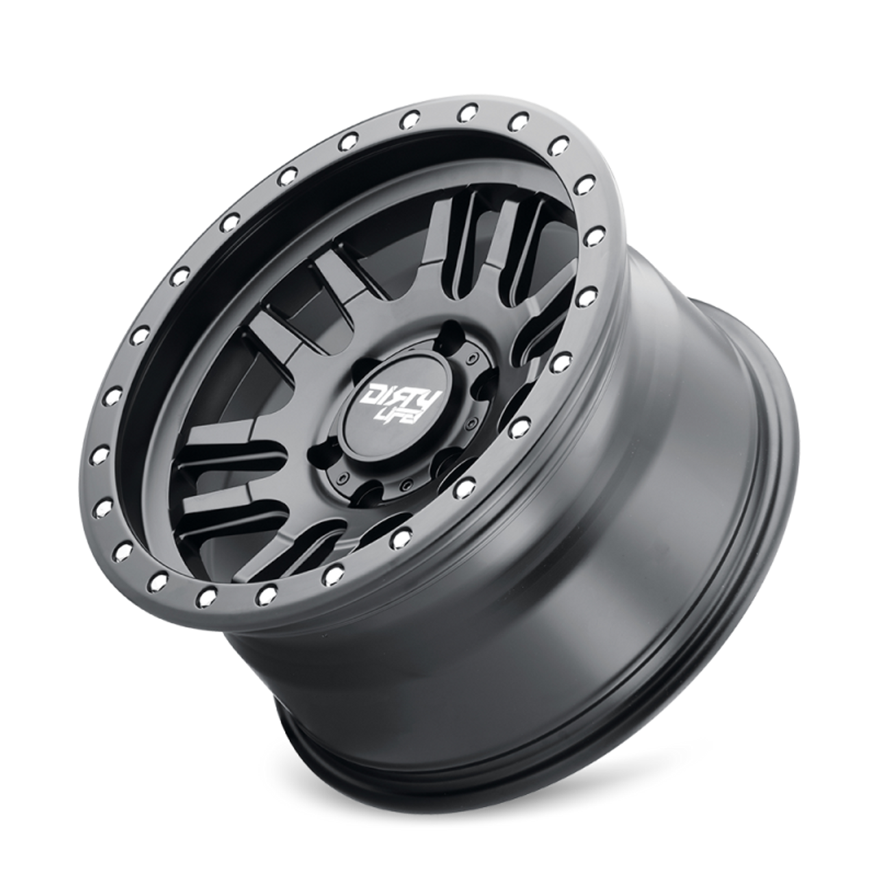 Dirty Life 9309 Canyon Pro 17x9/5x127 BP/-12mm Offset/71.5mm Hub Matte Black Wheel - Beadlock - 9309-7973MB12