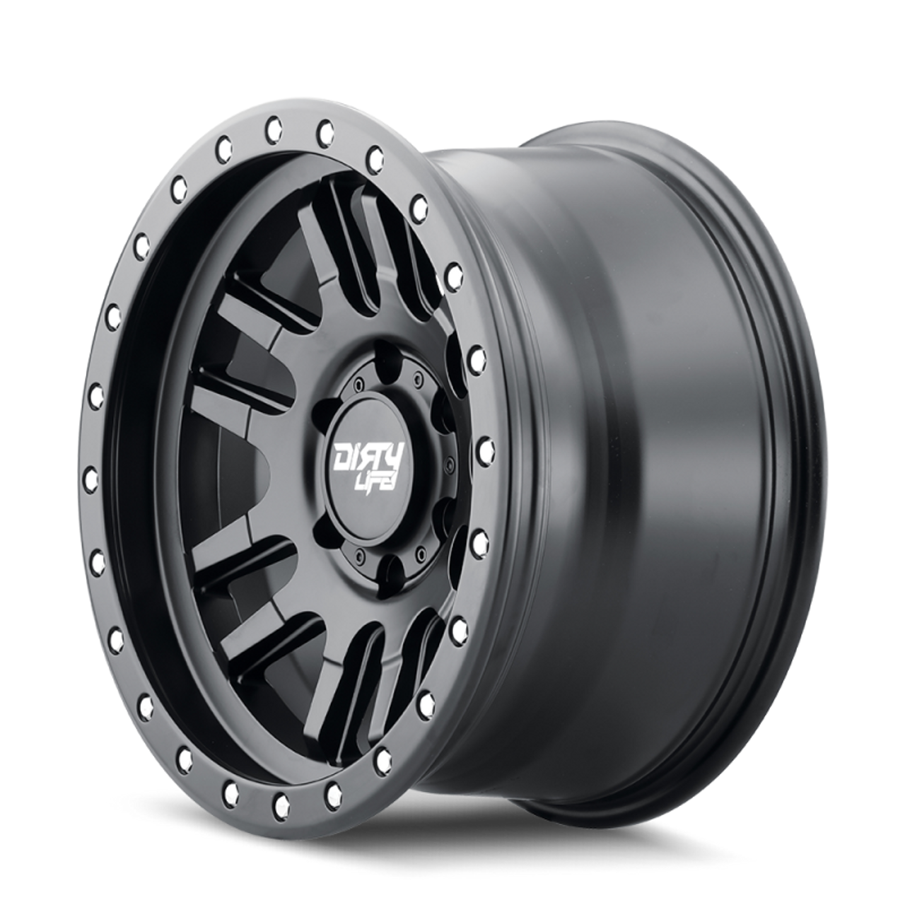Dirty Life 9309 Canyon Pro 17x9/6x139.7 BP/-12mm Offset/106mm Hub Matte Black Wheel - Beadlock - 9309-7983MB12