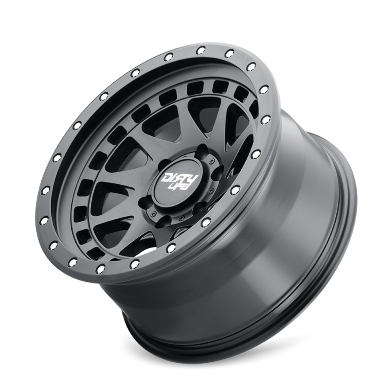 Dirty Life 9311 Enigma Pro 17x9/6x139.7 BP/-12mm Offset/106mm Hub Matte Black Wheel - Beadlock - 9311-7983MB12