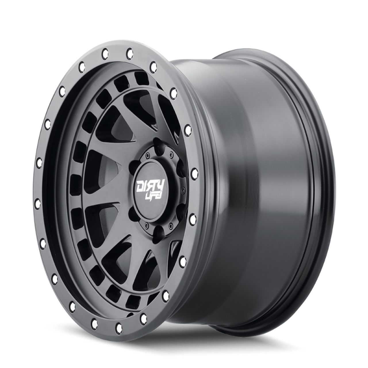 Dirty Life 9311 Enigma Pro 17x9/6x139.7 BP/-38mm Offset/106mm Hub Matte Black Wheel - Beadlock - 9311-7983MB38