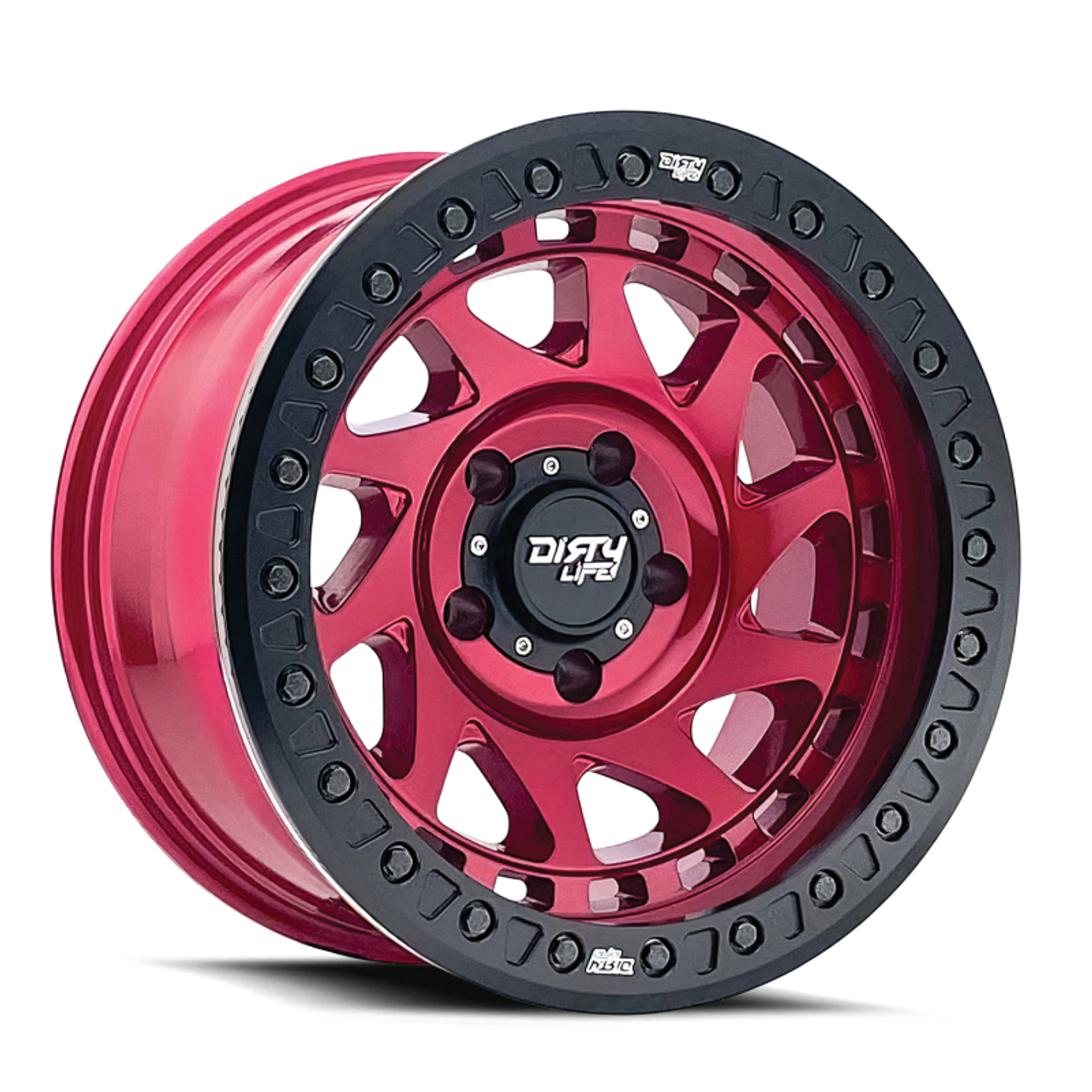 Dirty Life 9313 Enigma Race 17x9 / 8x170 BP / -12mm Offset / 125.2mm Hub Crimson Candy Red Wheel - 9313-7970R12