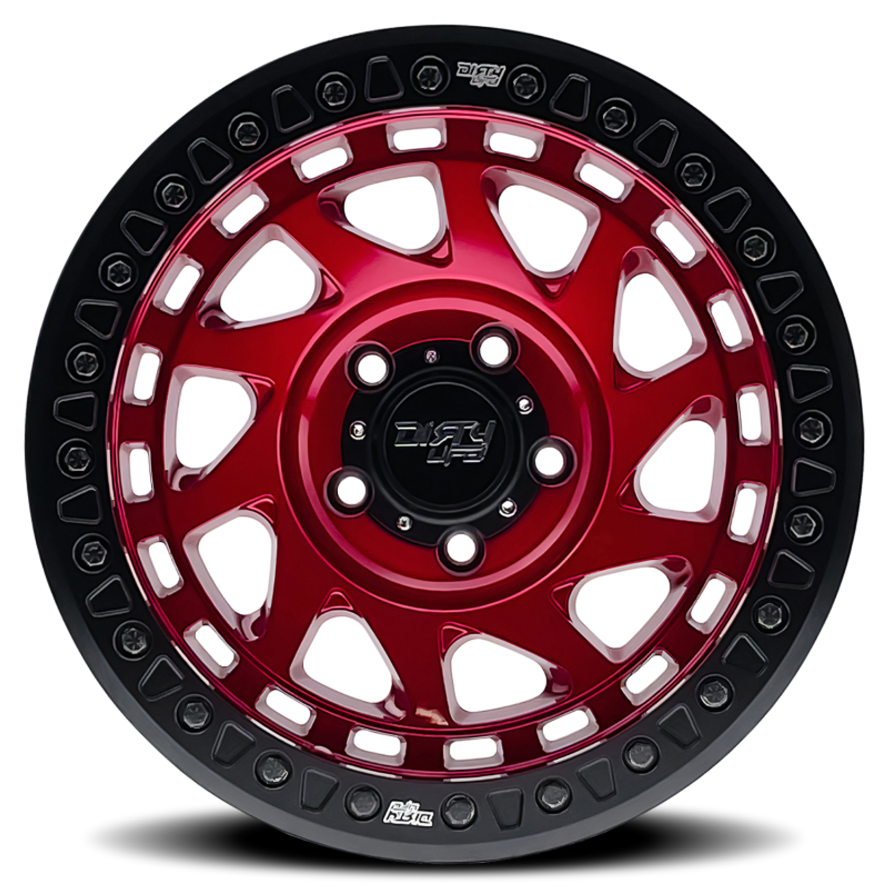 Dirty Life 9313 Enigma Race 17x9 / 8x170 BP / -12mm Offset / 125.2mm Hub Crimson Candy Red Wheel - 9313-7970R12