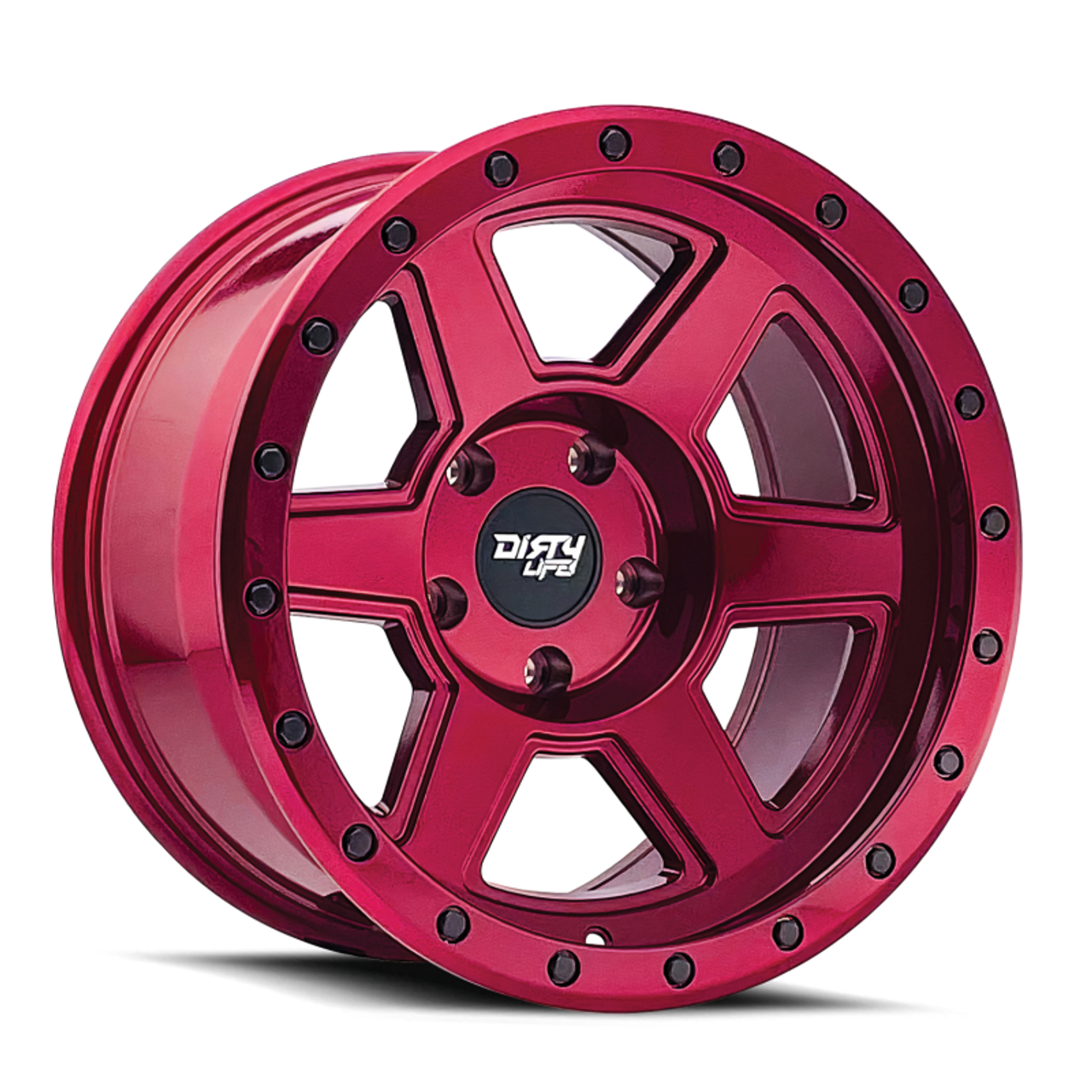 Dirty Life 9315 Compound 17x9 / 5x127 BP / -12mm Offset / 78.1mm Hub Crimson Candy Red Wheel - 9315-7973R12