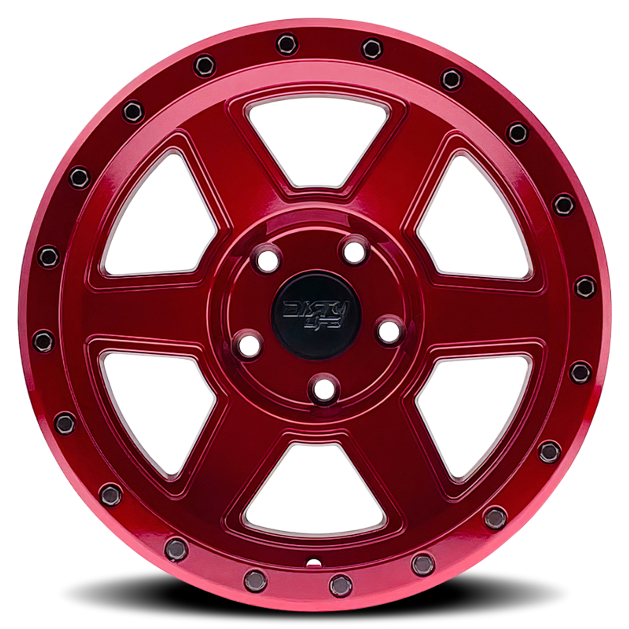 Dirty Life 9315 Compound 17x9 / 5x127 BP / -12mm Offset / 78.1mm Hub Crimson Candy Red Wheel - 9315-7973R12