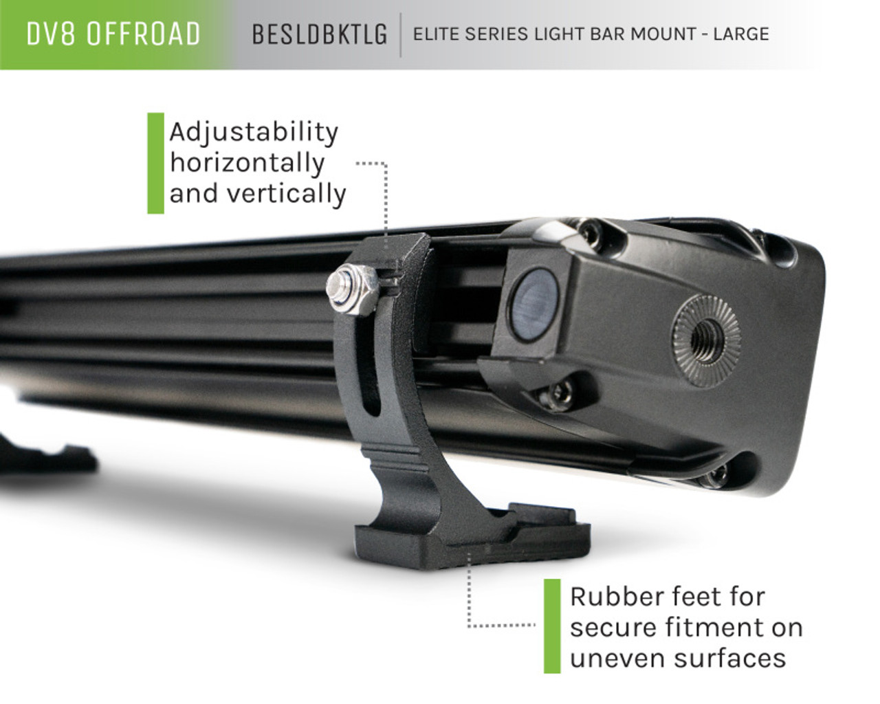 DV8 Offroad Elite Series Light Bar Mount - Large - BESLDBKTLG