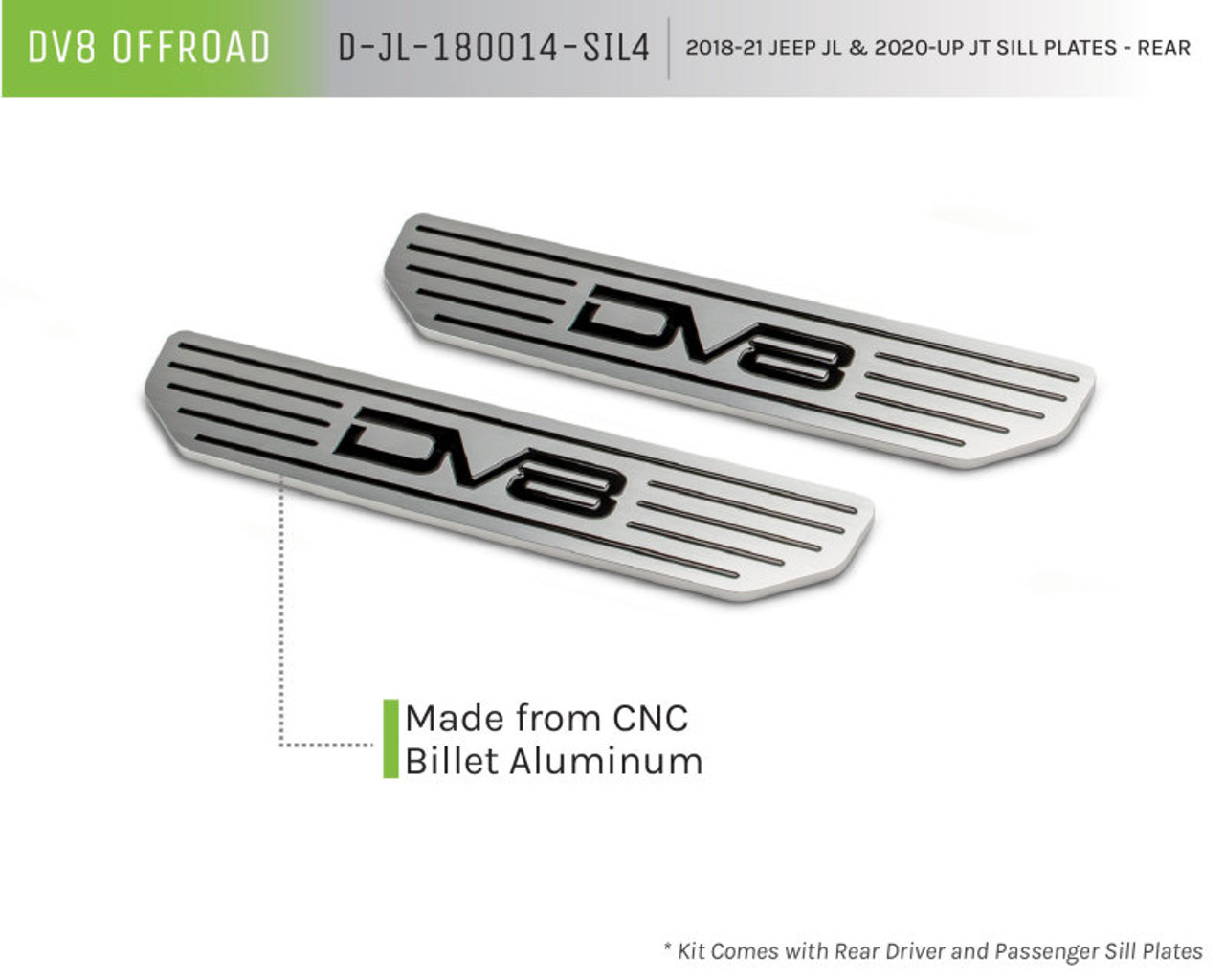 DV8 Offroad 2018-2019 Jeep Gladiator JL Rear Sill Plates - D-JL-180014-SIL4