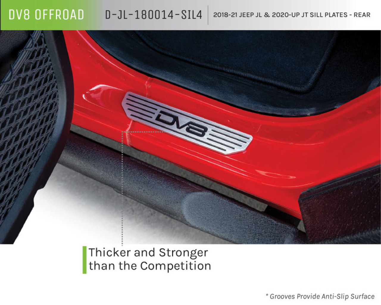 DV8 Offroad 2018-2019 Jeep Gladiator JL Rear Sill Plates - D-JL-180014-SIL4