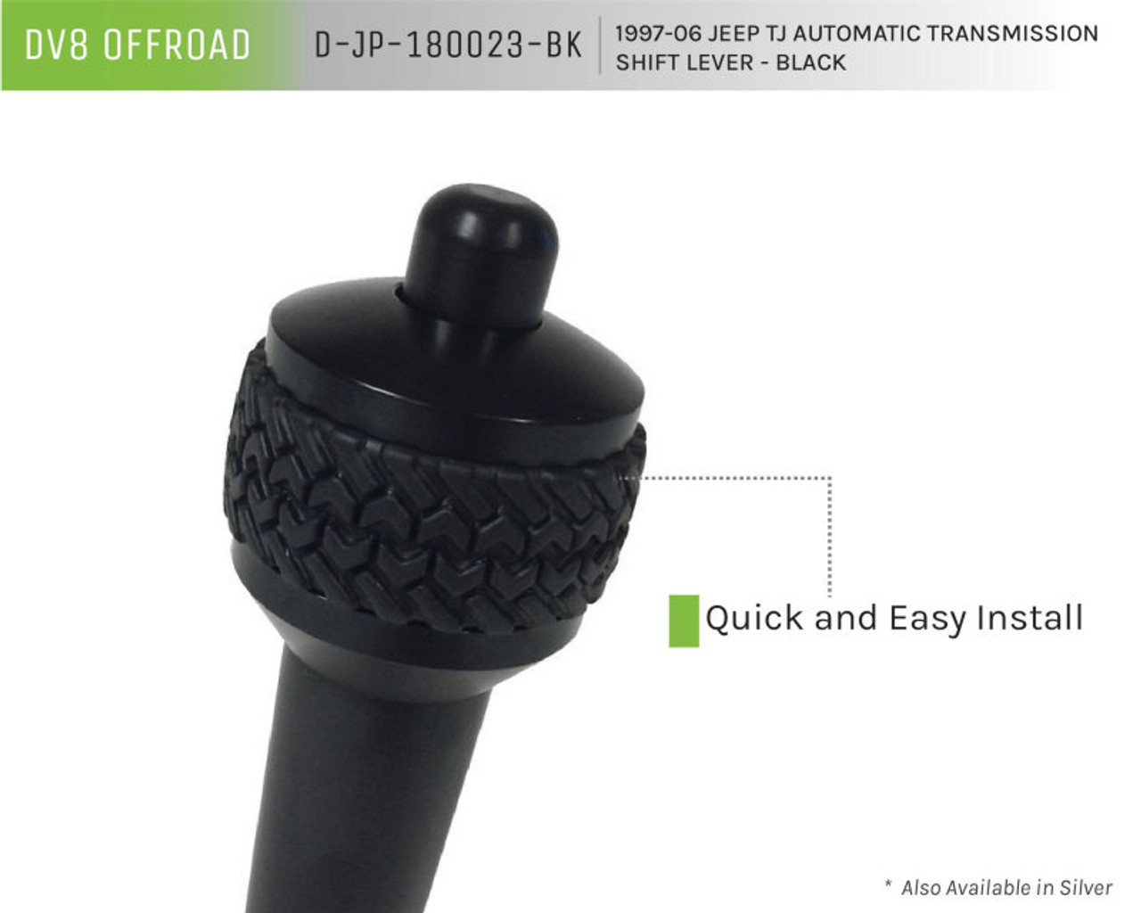 DV8 Offroad 1997-06 Jeep TJ Auto Shift Lever Black - D-JP-180023-BK