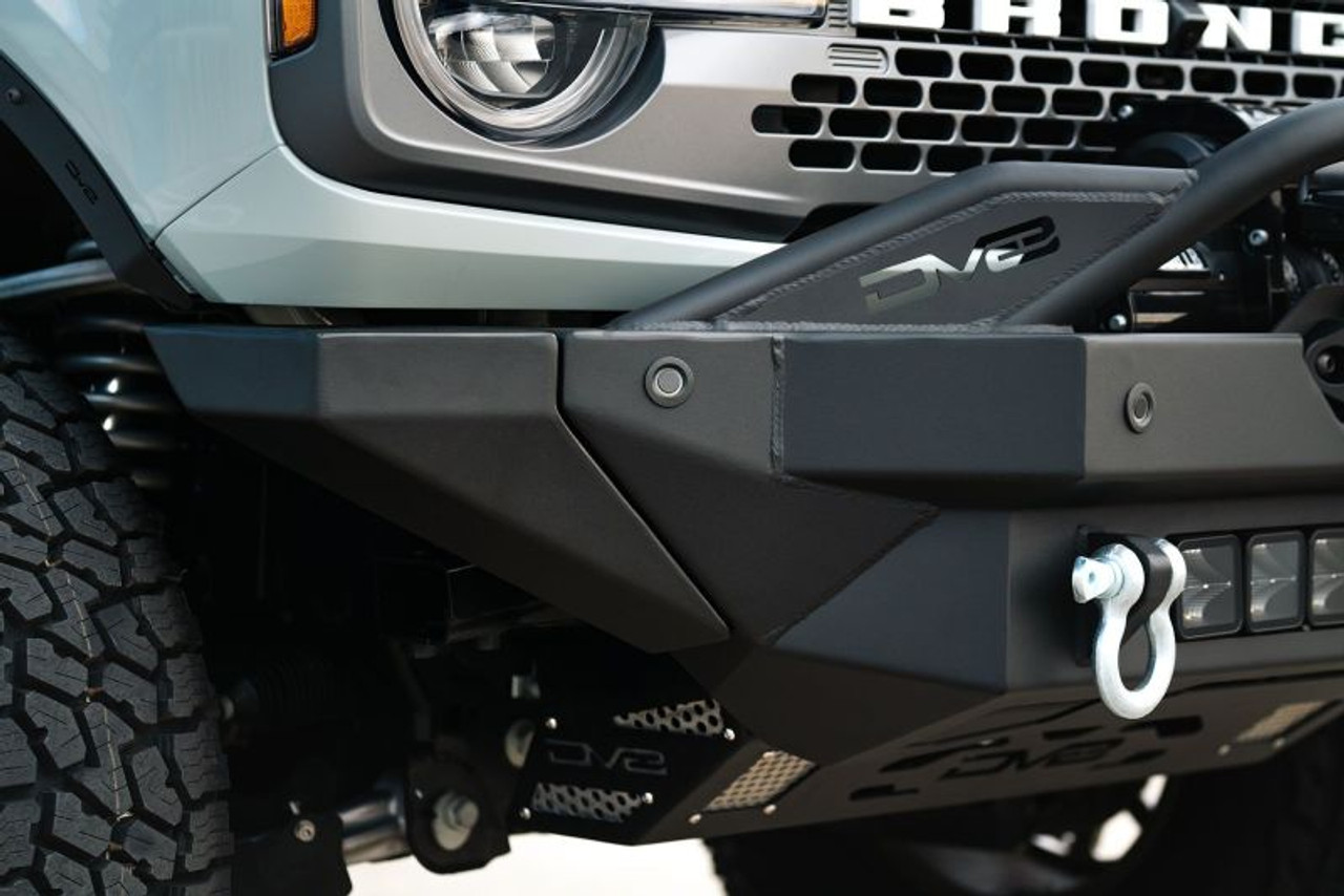 DV8 Offroad 2021+ Ford Bronco Modular Front Bumper Winch Capable w/ Auxiliary Light Mounts - FBBR-02 DV8 Offroad 2021+ Ford Bronco Modular Front Bumper Winch Capable w/ Auxiliary Light Mounts - FBBR-02