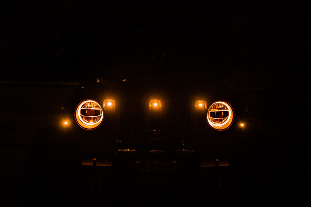 DV8 Offroad 2018+ Jeep JL Grill Amber Marker Lights - GRJL-02