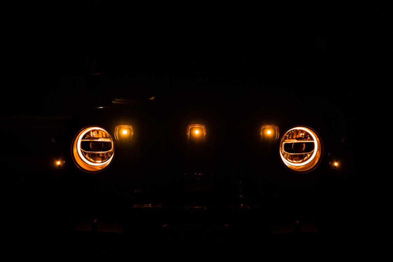 DV8 Offroad 2018+ Jeep JL Grill Amber Marker Lights - GRJL-02