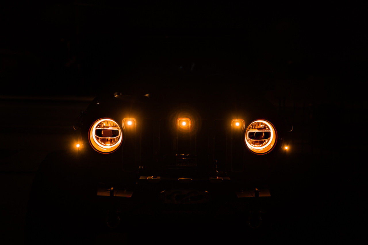 DV8 Offroad 2018+ Jeep JL Grill Amber Marker Lights - GRJL-02