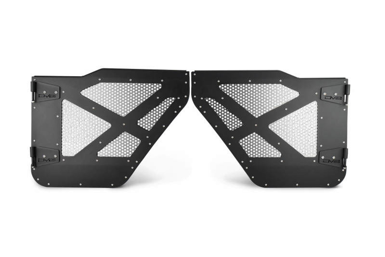 DV8 18-22 Jeep 4 Door JL/JT Aluminum Half Doors with Perforated Mesh Rear - HDJL-01R