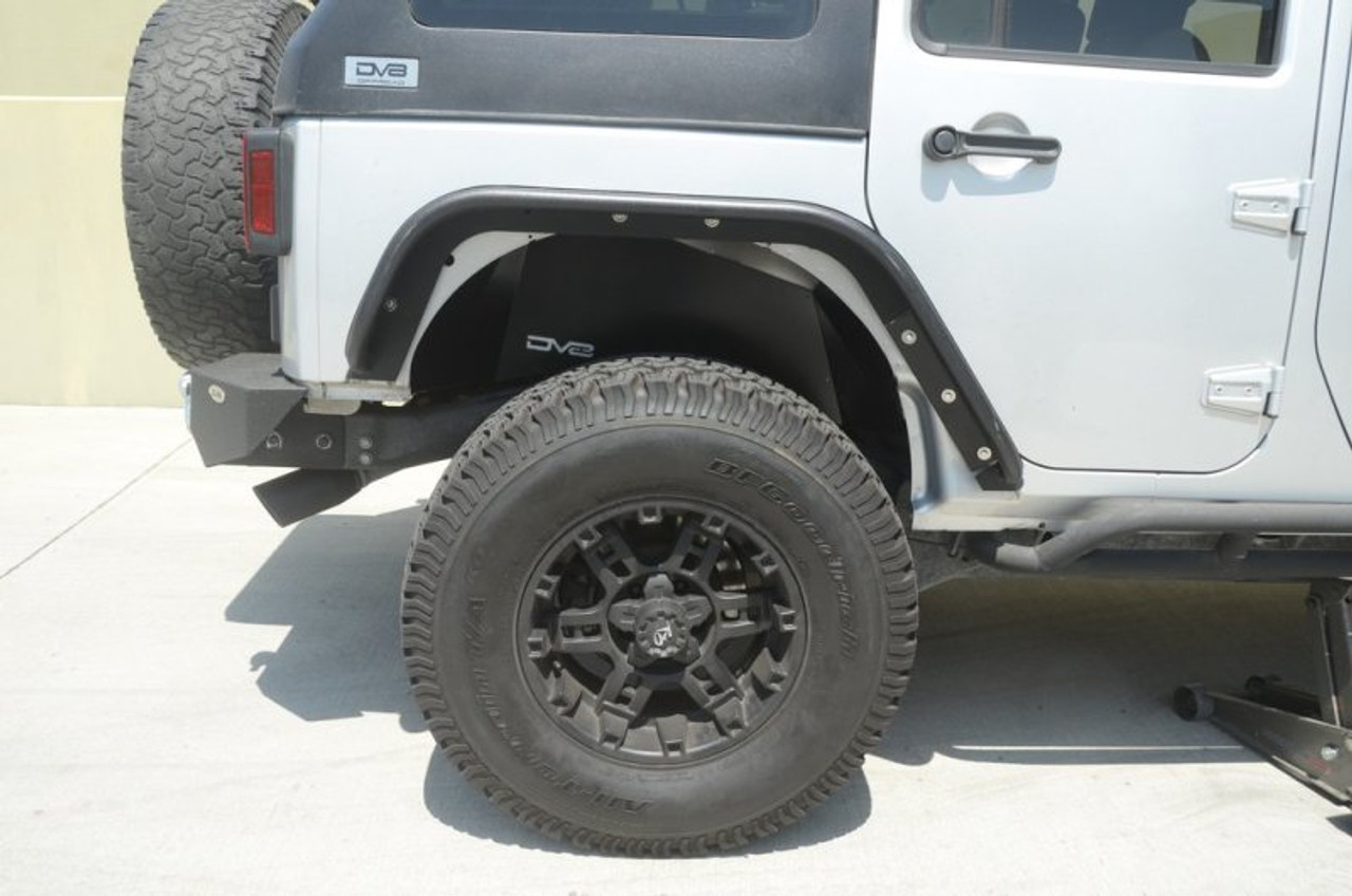 DV8 Offroad 07-18 Jeep Wrangler JK Rear Aluminum Inner Fender - Black - INFEND-01RB