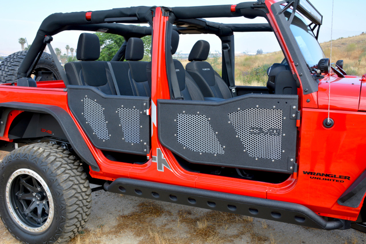 DV8 Offroad Aluminum Mesh Inserts For Front JK Rock Doors - RDSTTB-FMS