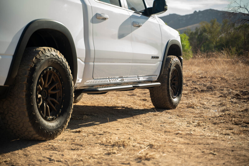DV8 Offroad 19-25 RAM 1500 Crew Cab OE Plus Side Steps - Black Steel - SRDR1-01 Photo - out of package