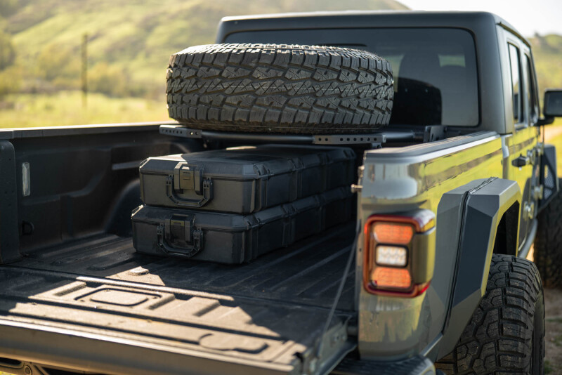 DV8 Offroad 2020+ Jeep Gladiator JT Adjustable In-Bed Tire Carrier - TCGL-03 Photo - out of package