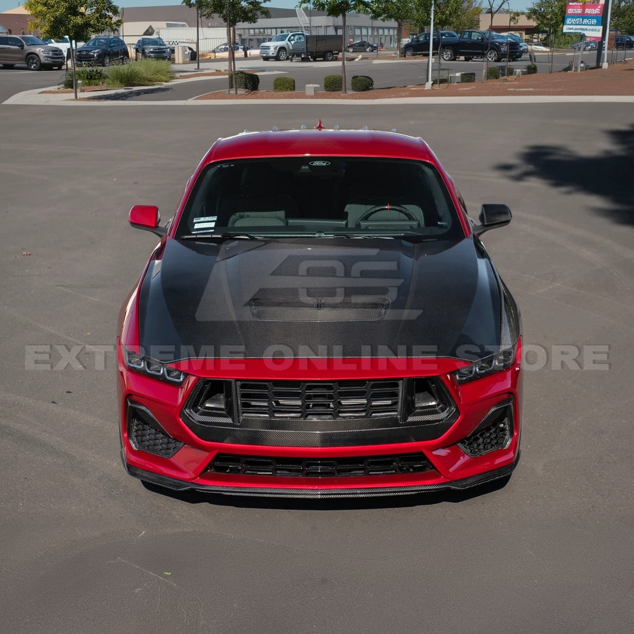 EOS Carbon Fiber Hood OE Style w/o Vent - 2024+ Ford Mustang