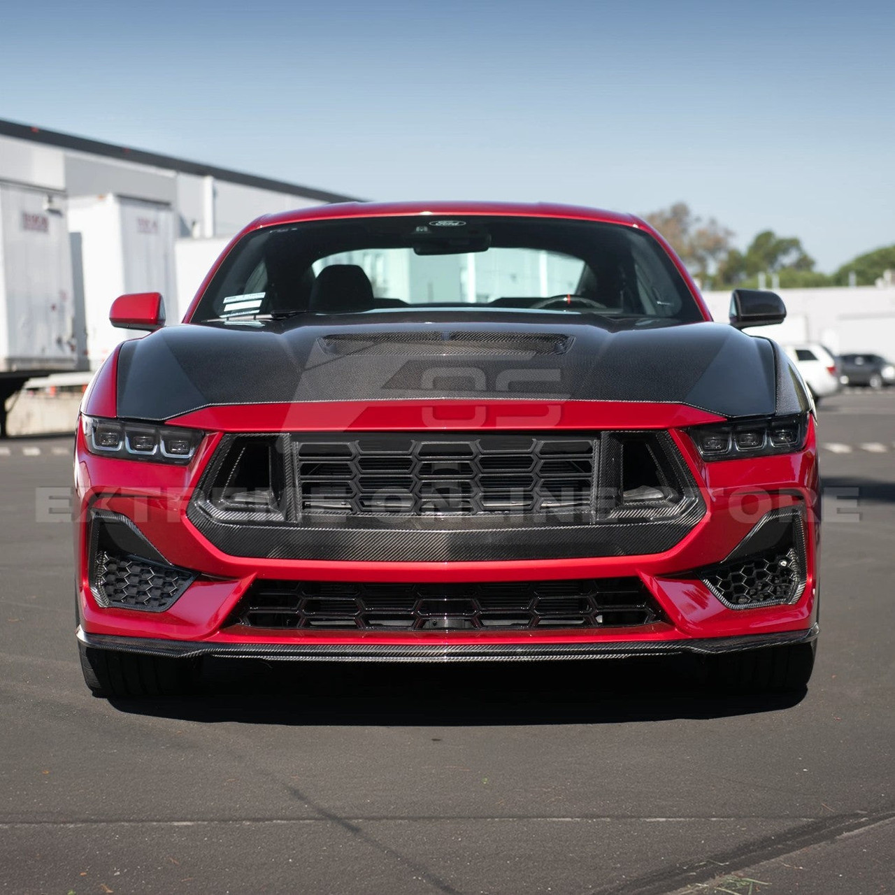 EOS Carbon Fiber Hood OE Style w/o Vent - 2024+ Ford Mustang