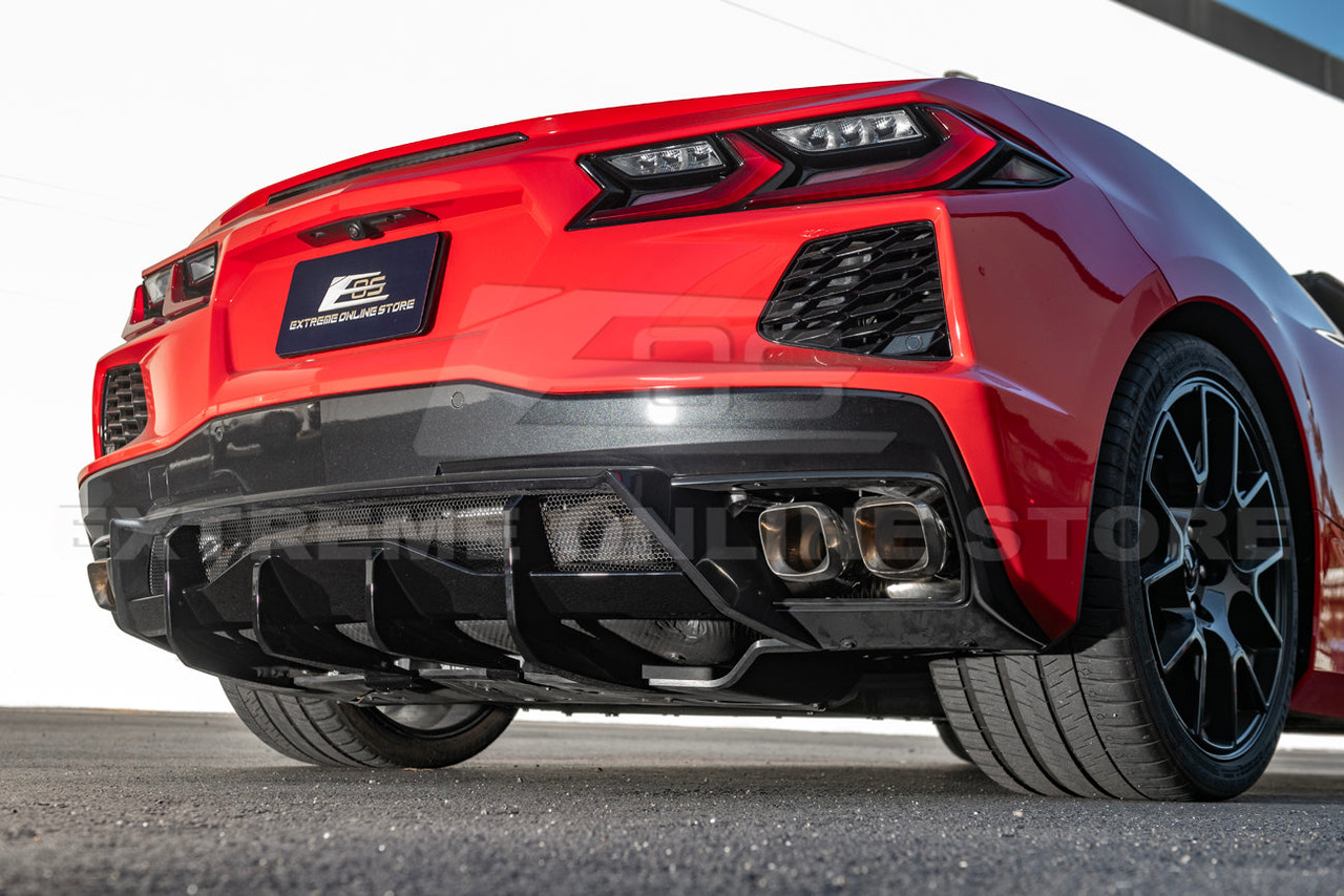 EOS Rear Bumper Add-on Diffuser Lip - Carbon Flash - C8 Corvette Stingray