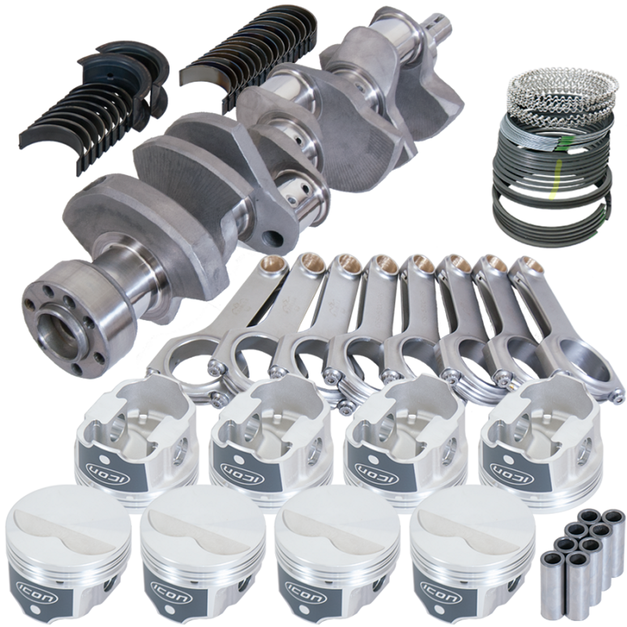 Eagle Chevy LT1 350 1Pc 3.480in Crank 5.700in H-Beam -3.7cc 4.030in Pistons Rotating Assembly - 12302L030
