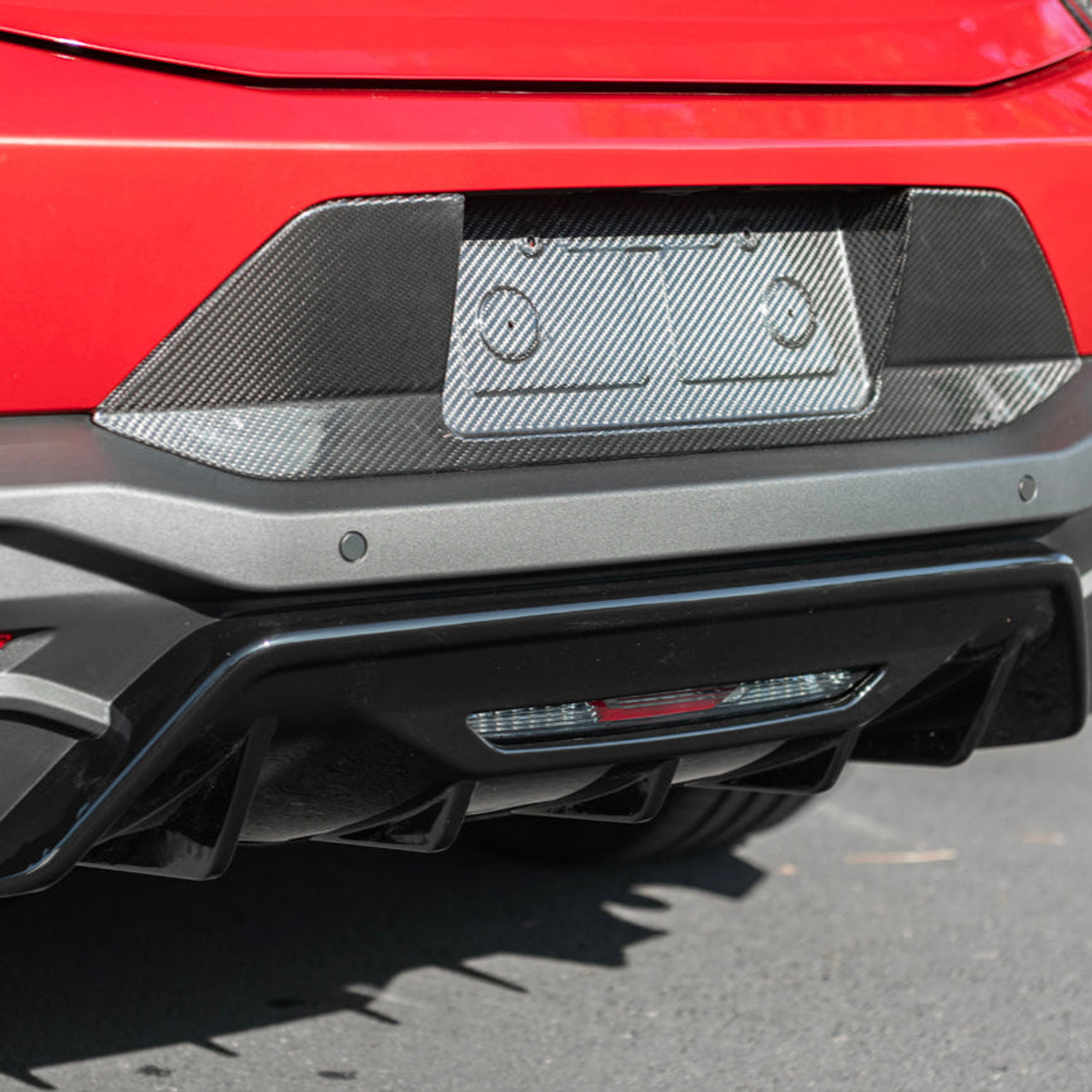 EOS Rear Bumper Diffuser Finned - Gloss Black - 2024+ Mustang