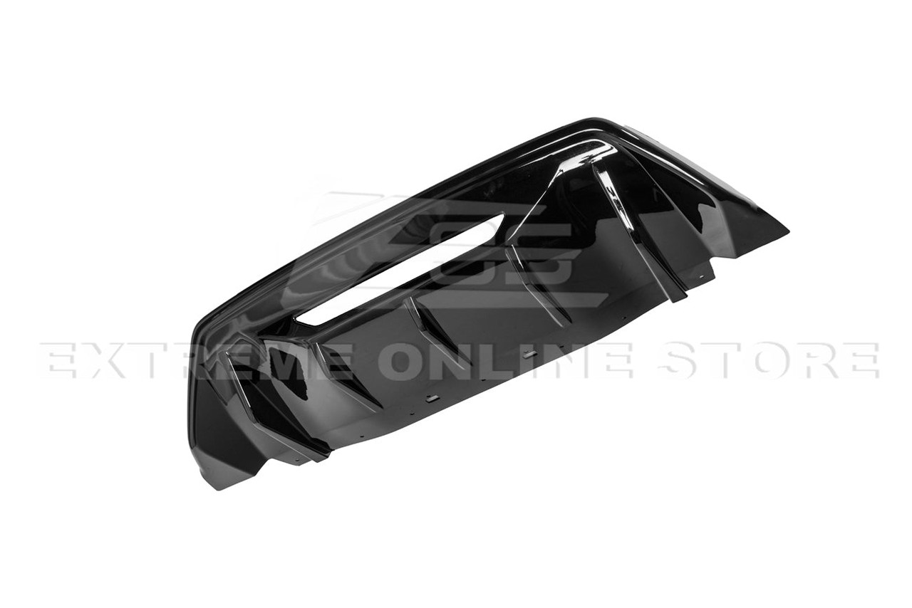 EOS Rear Bumper Diffuser Finned - Gloss Black - 2024+ Mustang