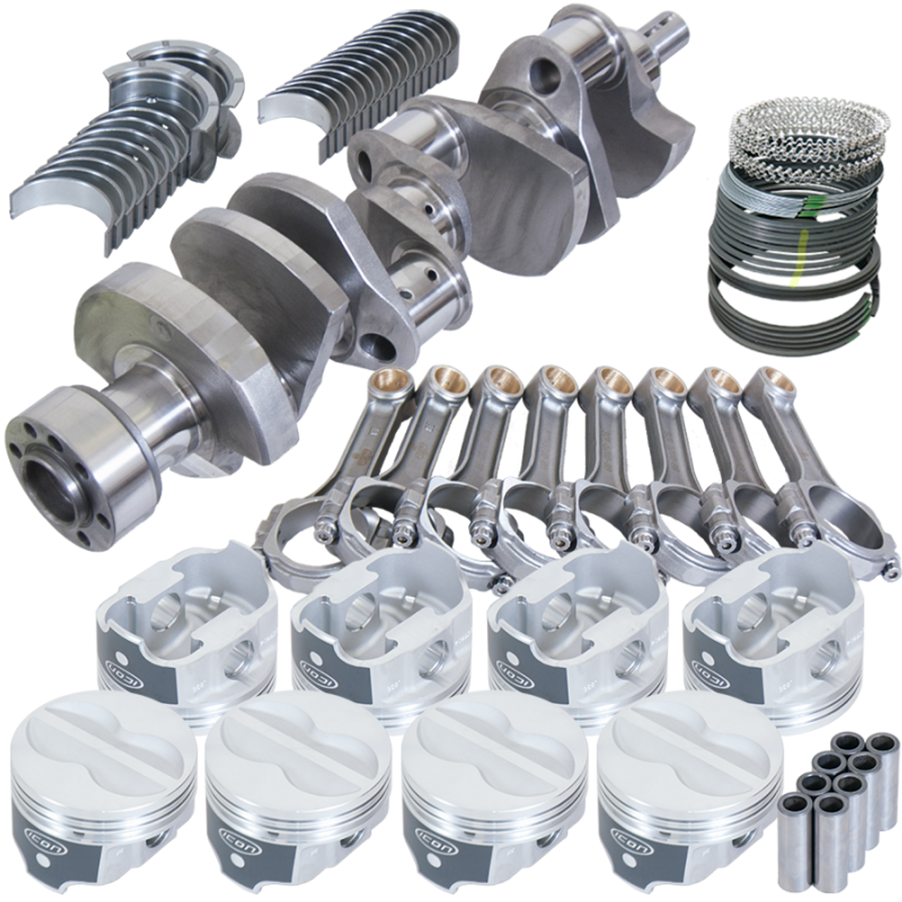 Eagle Chevy 350 1Pc 3.750in Int Balance Crank 5.700in I-Beam Rods 4.060in Pistons Rotating Assembly - 13013L060