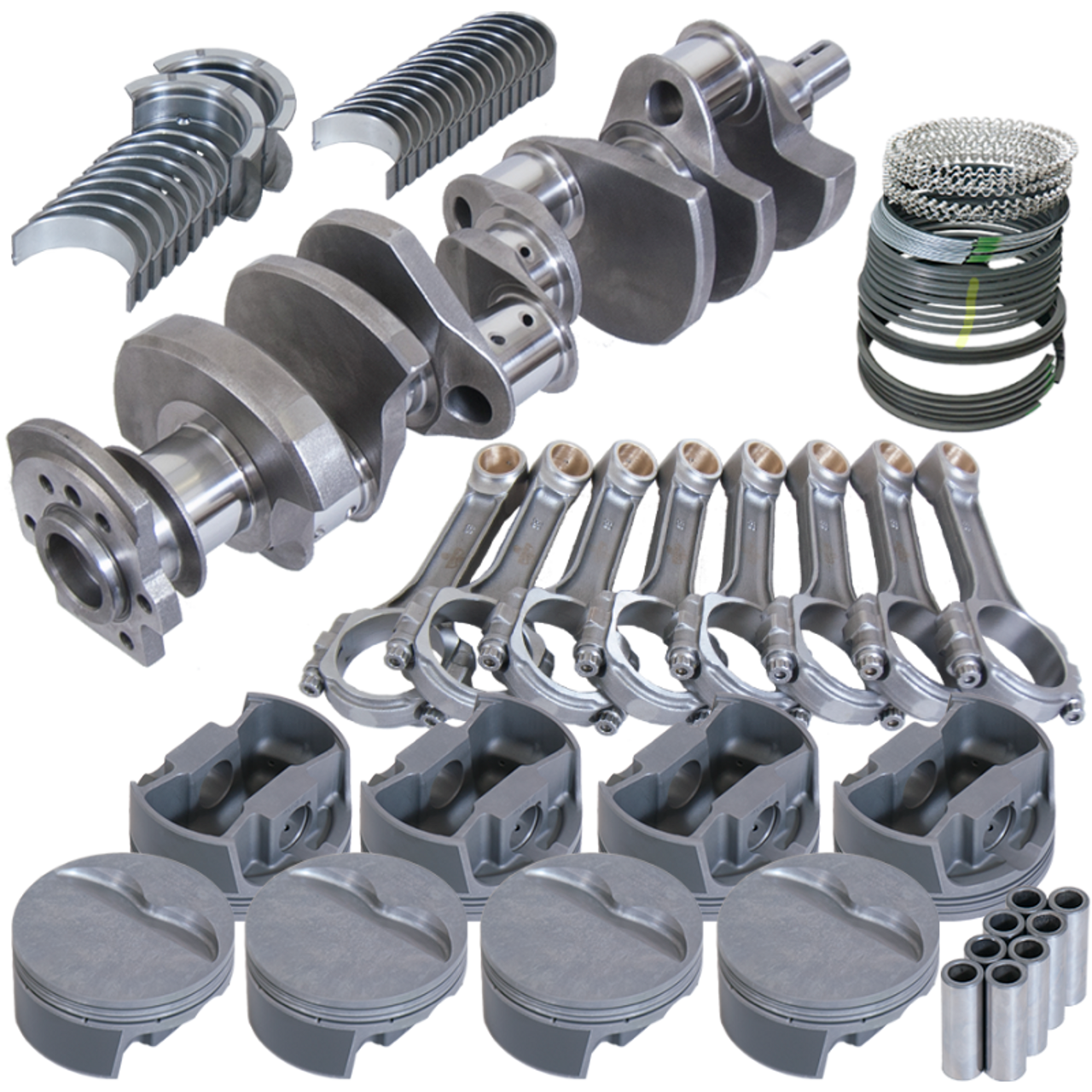 Eagle Chevy 350 3.750in Crank 6.000in I-Beam Rods -5cc Flat Top 4.040in Pistons Rotating Assembly - 13057040