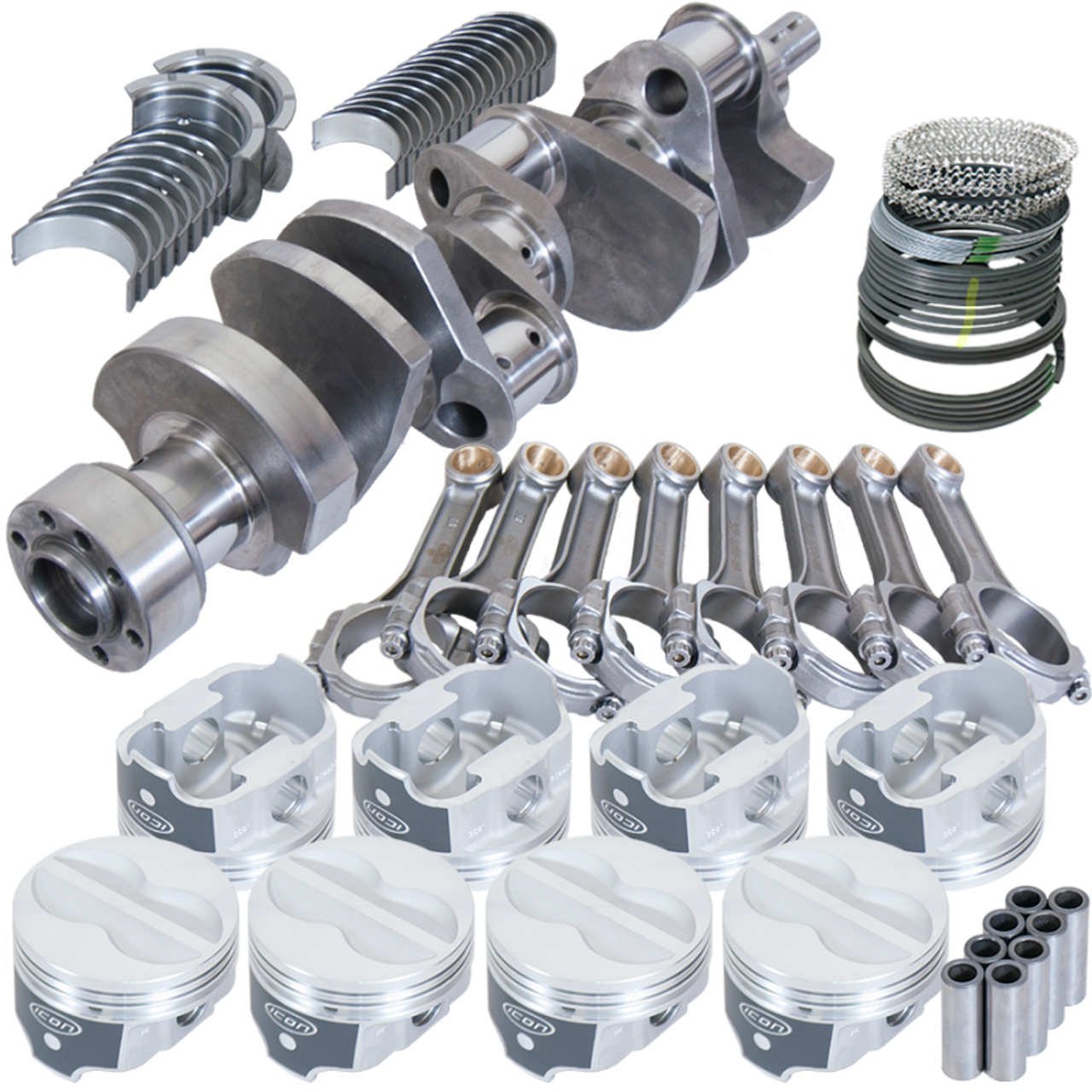 Eagle Chevy 350 1Pc 3.750in Crank 5.700in I-Beam Rods -10cc 4.030in Pistons Rotating Assembly - 13559L030