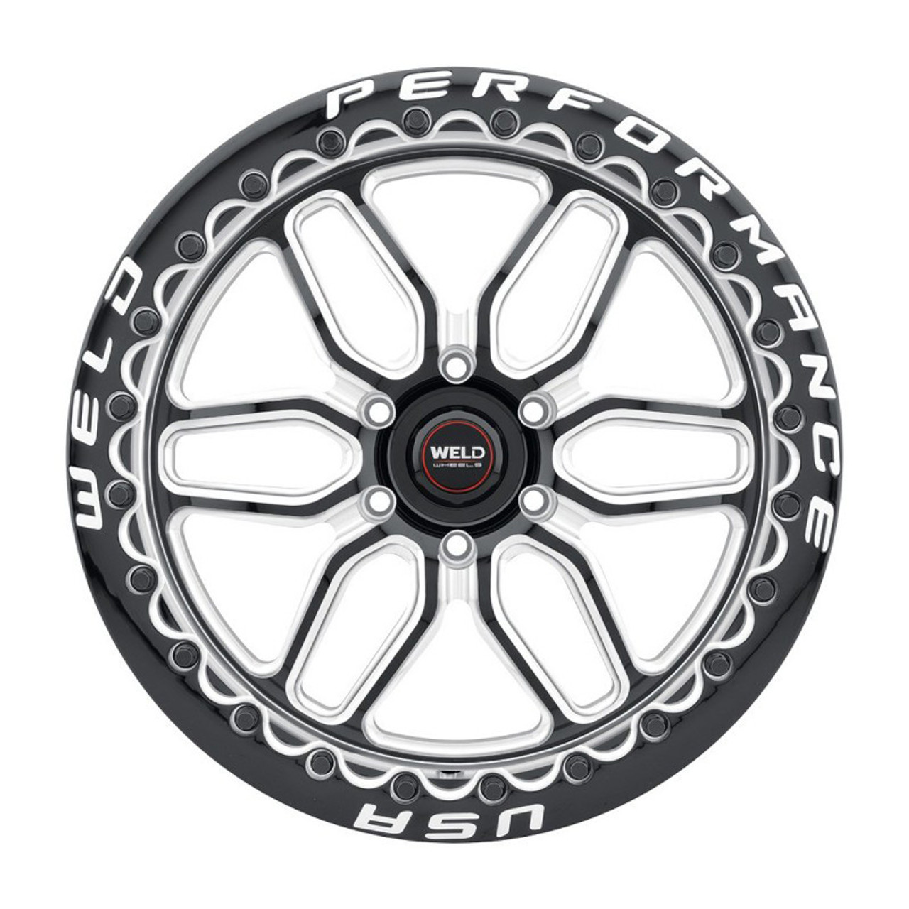 Weld Laguna 6 Beadlock Drag Black w. Milled 17x10 Wheel - 04-25 Ford F-150