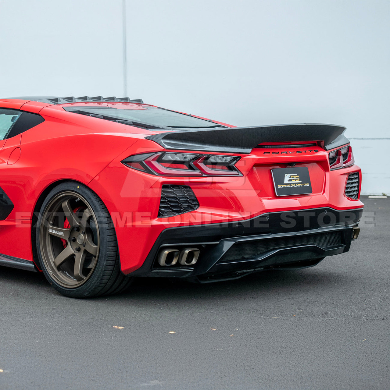 EOS Ducktail Rear Spoiler - Hydro-Dip Carbon Fiber - C8 Corvette (SPOILER-666-CFLK)