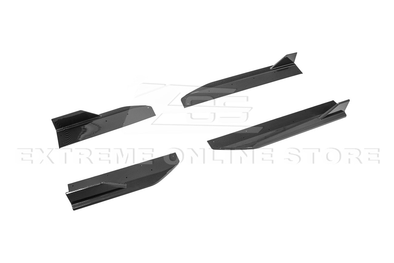 EOS Side Skirt Extensions - Hydro-Dip Carbon - 2024+ Mustang GT S650